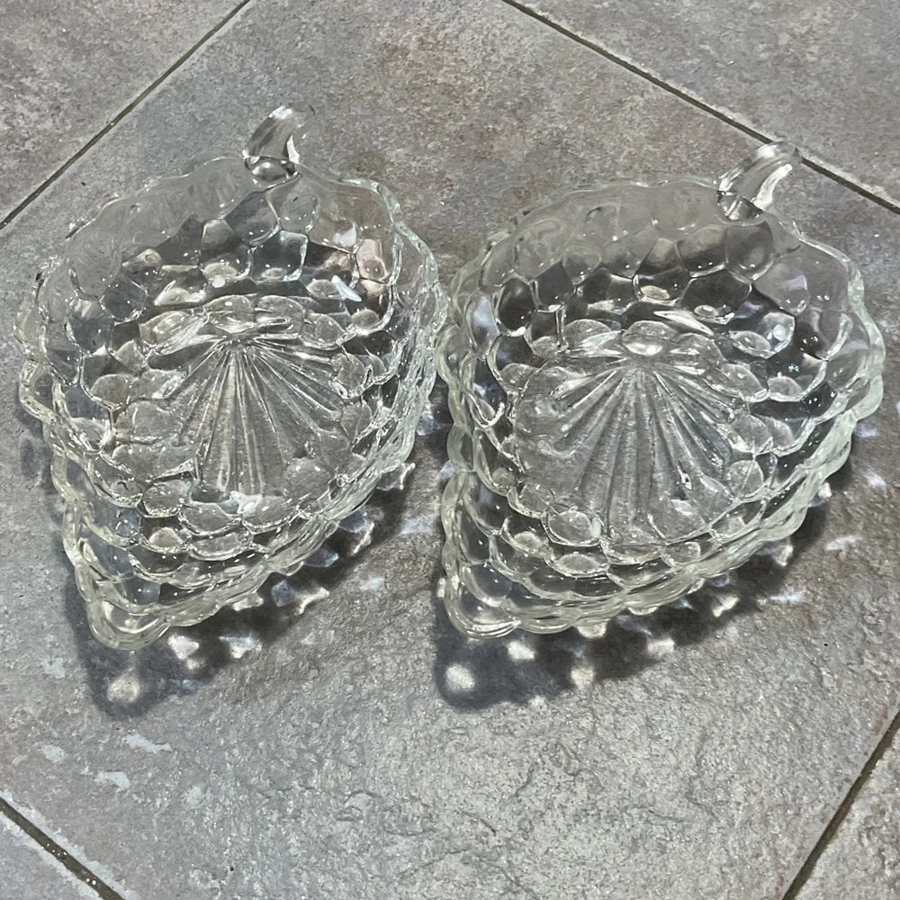 Anchor Hocking Clear Glass Leaf Dishes